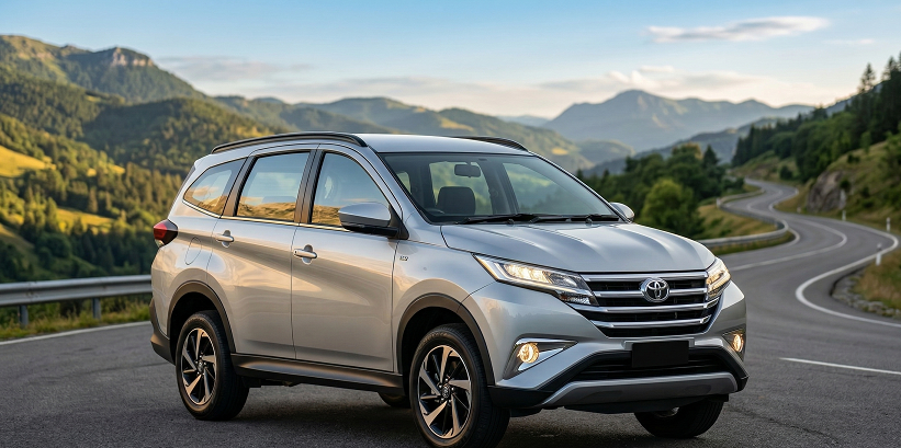 Brosur Toyota Rush Promo 2026 yang menampilkan penawaran diskon, DP ringan, dan cicilan terjangkau.