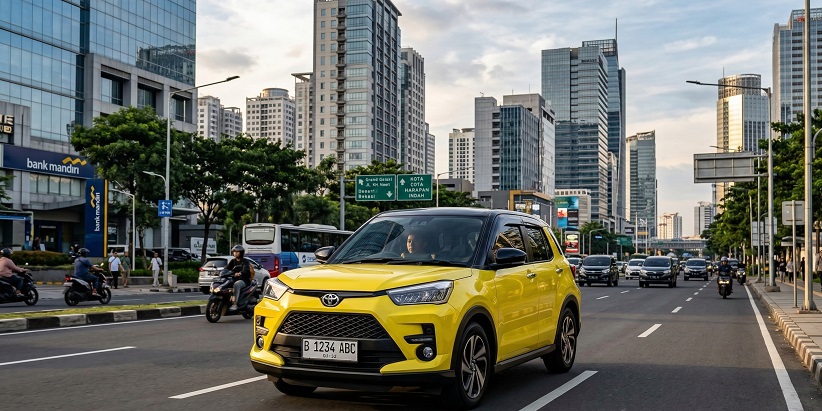 Tampilan eksterior sporty Toyota Raize 2026 terbaru, pilihan tepat untuk SUV compact dengan fitur modern.