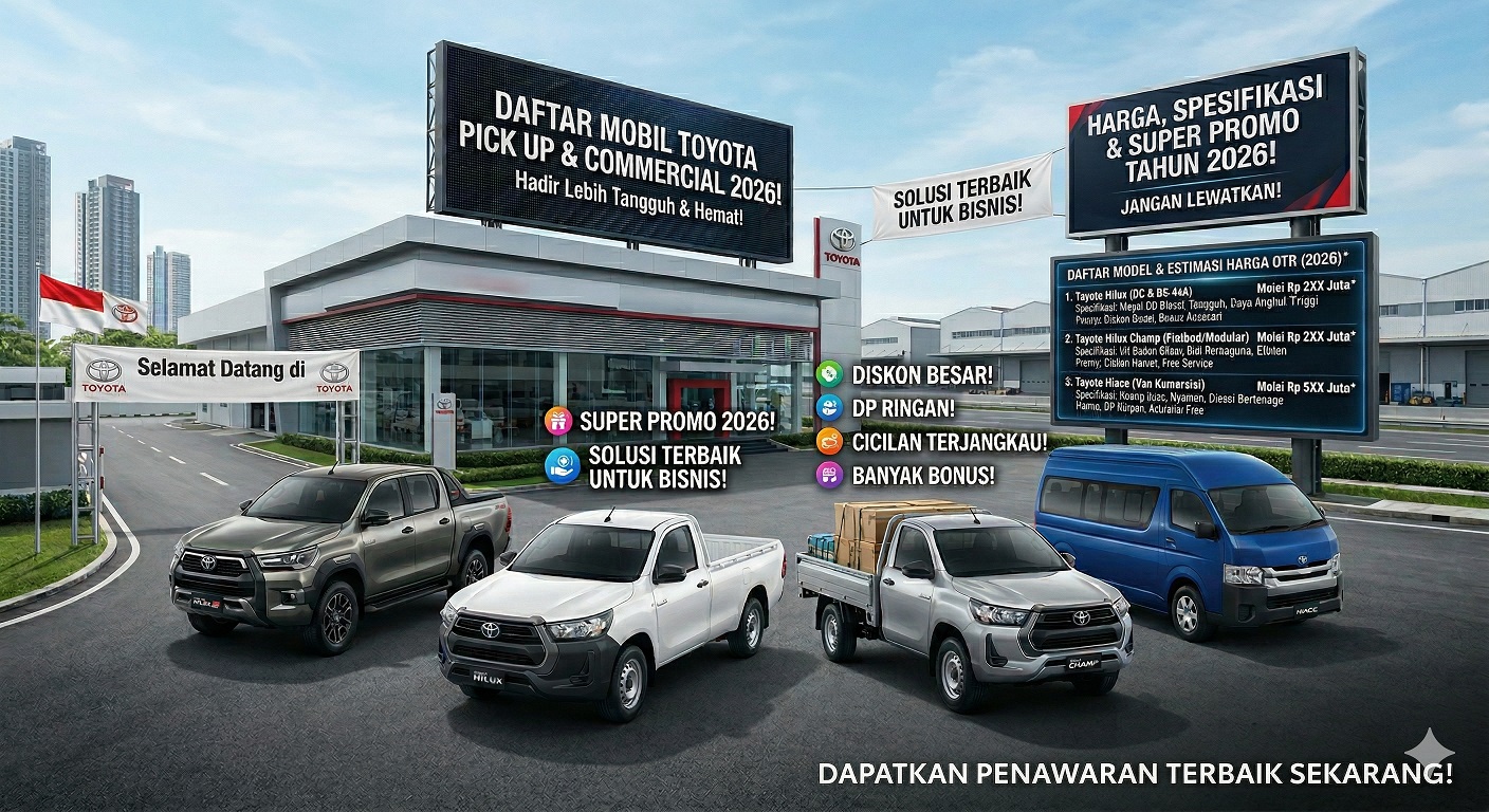 Daftar Mobil Toyota Pick Up Pick Up & Commercial 2026 - Cek Harga & Super Promo