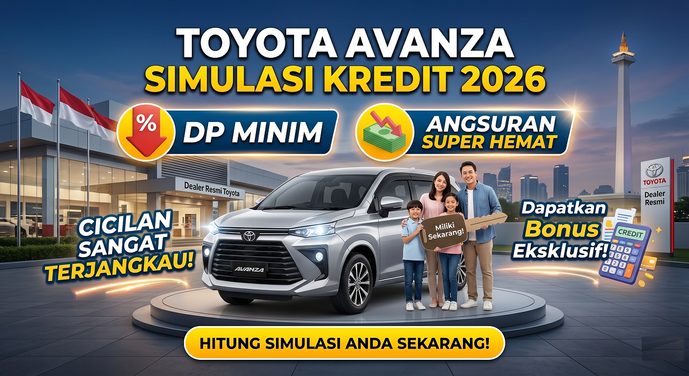 Dapatkan Toyota Avanza Simulasi Kredit Promo 2026 terbaru. Nikmati banyak diskon, DP super ringan, dan pilihan tenor panjang bulan ini.