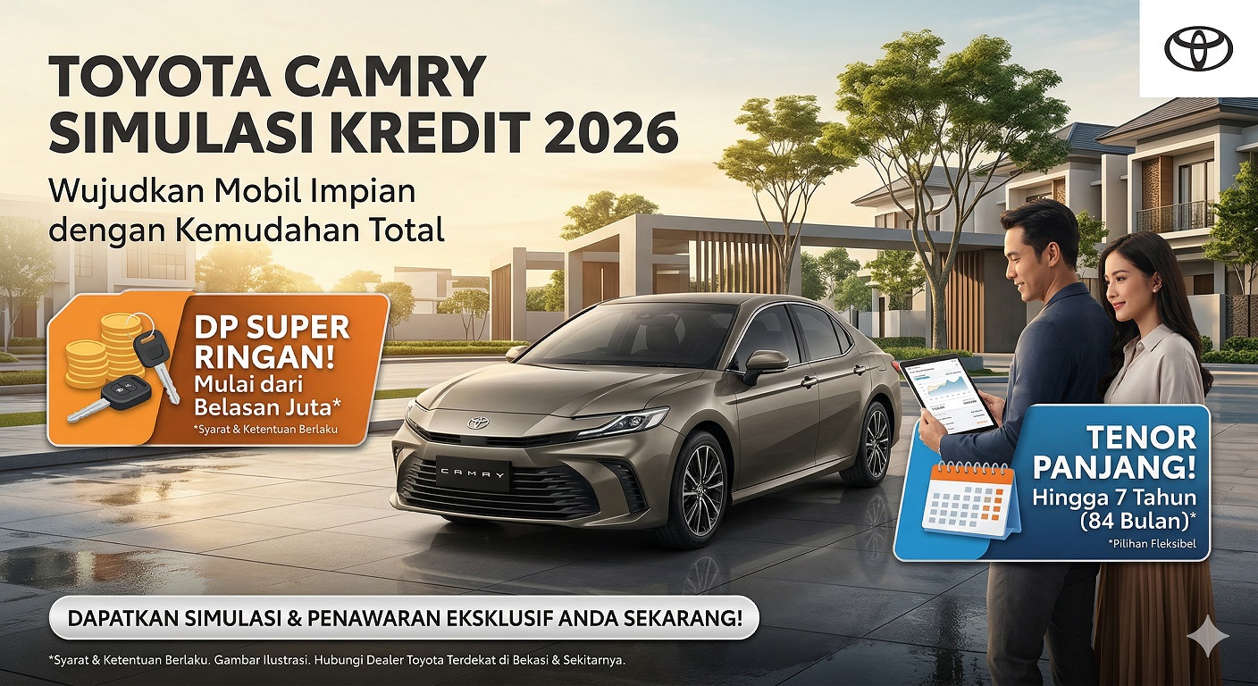Tabel Toyota Camry Simulasi Kredit 2026 - DP Super Ringan & Tenor Panjang