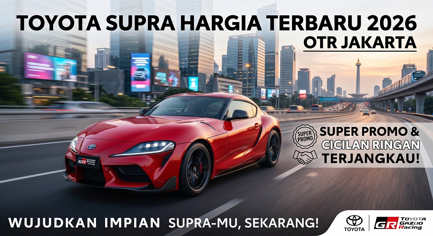 Cek Toyota Supra Harga Resmi 2026. Dapatkan promo langka dan simulasi cicilan super ringan untuk sports car legendaris ini.