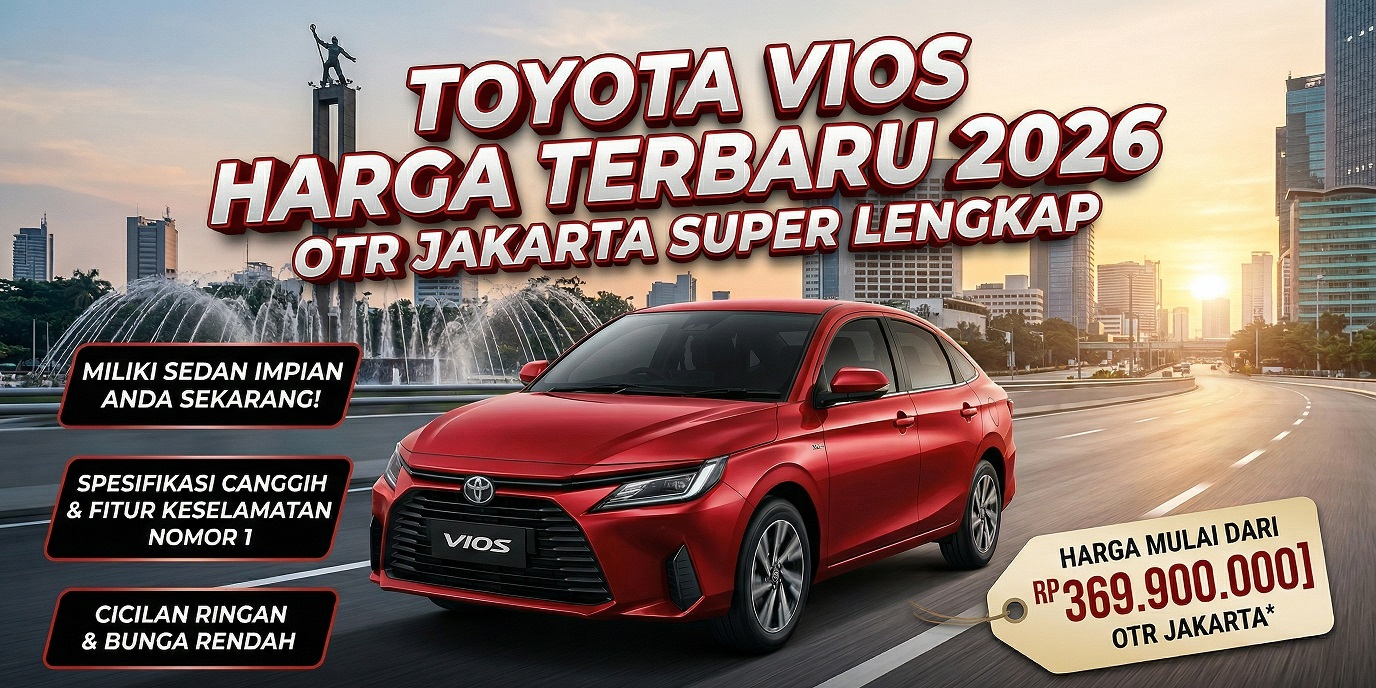 Tampilan eksterior Toyota Vios Harga terbaru dengan rincian update OTR Jakarta tahun 2026.