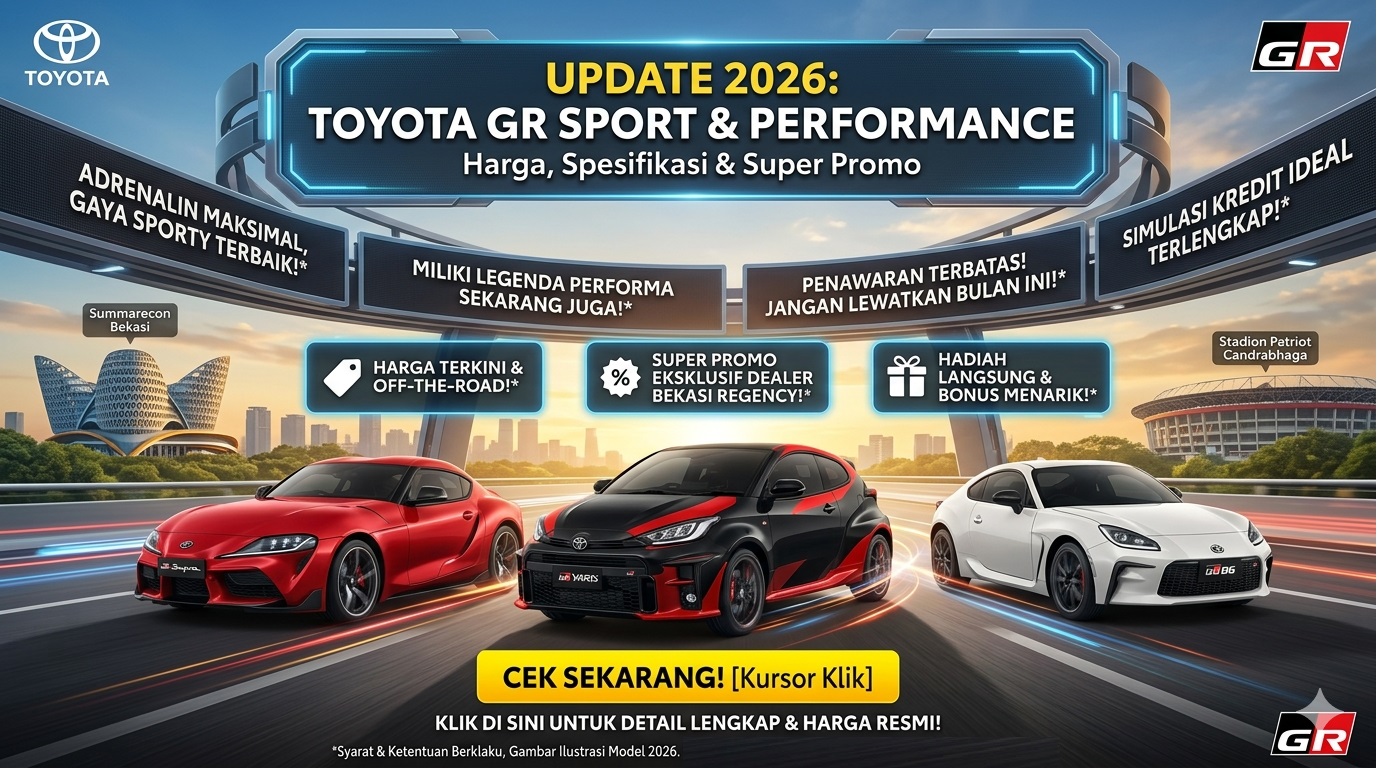 Cek lini Toyota GR Sport & Performance 2026. Info harga terbaru, spesifikasi lengkap, dan super promo mobil sport Gazoo Racing.